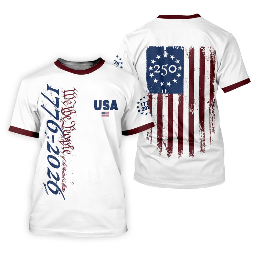 USA 250th Anniversary Polo Shirt, 4th of July Polo, Independence Day Patriotic Apparel